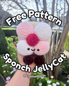 Free Crochet Pattern for Sponch Jellycat: Cute Flower Cookie Amigurumi Doll with Instructions and Materials