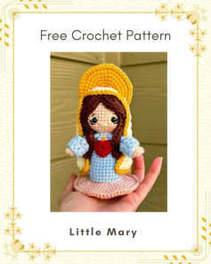 Free Crochet Pattern: Little Mary Amigurumi Doll with Immaculate Heart Symbolism