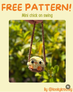 Free Crochet Pattern: Mini Chick on Swing Amigurumi