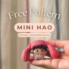 Free Crochet Pattern: Mini Hao Music Core Pink Bunny Amigurumi Doll