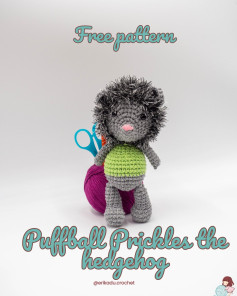 Free Crochet Pattern: Puffball Prickles the Hedgehog Amigurumi