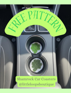 Free Crochet Pattern: Shamrock Car Coasters