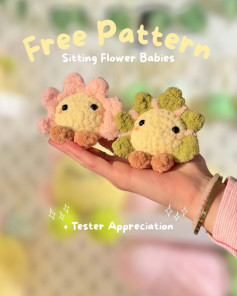 Free Crochet Pattern: Sitting Flower Babies Amigurumi Dolls