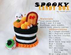 Free Crochet Pattern Spooky Candy Box Halloween Amigurumi by Thread.yarns