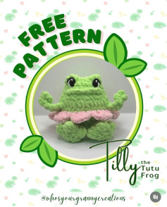 Free Crochet Pattern: Tilly the Tutu Frog Amigurumi Doll with Pink Skirt