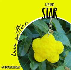 Free Crochet Star Keychain Pattern - Yellow Amigurumi Tutorial