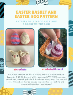 Free Easter Basket and Easter Egg Crochet Pattern: Striped, Heart, Bow, Bunny Eggs