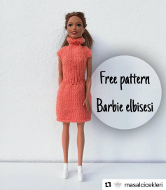 Free pattern Barbie elbisesi: Gerekli terimler ve adım adım örneği
