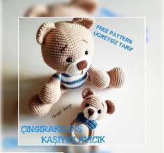 Free Pattern: Crochet Teething Bear Amigurumi by Threeb Design