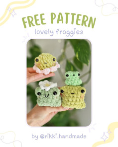 Free Pattern: Lovely Froggies - Cute Green Crochet Amigurumi Tutorials