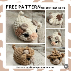 Free Pattern: No Sew Loaf Cows Amigurumi Crochet by Hekleguriane Bamser