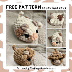 Free Pattern No Sew Loaf Cows: Cute Chenille Yarn Amigurumi Cow Doll