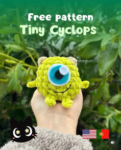 Free Pattern: Tiny Cyclops Amigurumi Doll