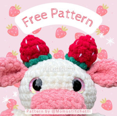 Free Strawberry Mod Crochet Pattern by Momsstitchetti for Amigurumi Dolls