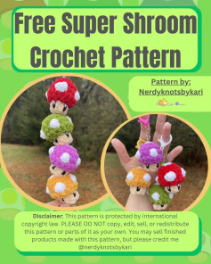 Free Super Shroom Crochet Pattern: Cute Mushroom Keychain Amigurumi Tutorial