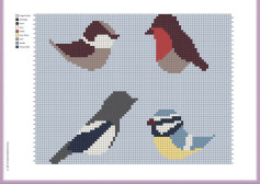 Garden Birds Cushion: Tapestry Crochet Pattern with Chart and Instructions