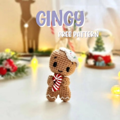 Gingy Gingerbread Man Free Crochet Amigurumi Pattern with Materials and Step-by-Step Instructions