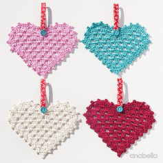 Granny Heart Crochet Pattern: Free Flat Chart Diagram by Anabelia Craft Design