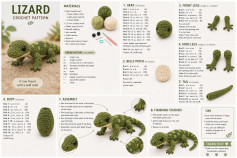 Green Lizard Amigurumi Crochet Pattern: Full Step-by-Step Instructions