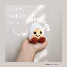 Happy Boiled Egg Amigurumi Free Crochet Pattern by AvaryCrochets