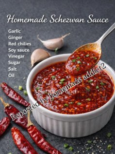 Homemade Fiery Schezwan Sauce Recipe with Garlic, Ginger and Red Chilies for Noodles