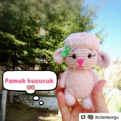 Hướng dẫn móc búp bê cừu Pamuk kuzucuk màu hồng dễ thương