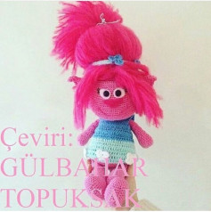 Hướng dẫn móc búp bê Poppy tóc hồng từ phim Trolls, chart chi tiết từng phần