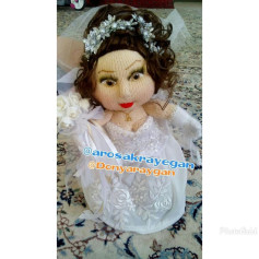 Hướng dẫn móc len búp bê cô dâu mặc váy trắng, tóc nâu