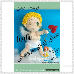 Hướng dẫn móc len búp bê thiên thần Cupid tóc vàng mắt xanh