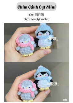 Hướng dẫn móc len Chim Cánh Cụt Mini (Penguin Amigurumi) với mũ và khăn quàng