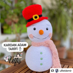 Kardan Adam Tarifi: Amigurumi Buz Adam Móc Len