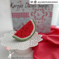 Karpuz Dilimi Yapımı - Amigurumi Watermelon Slice Pattern