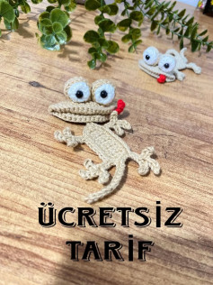 Kertenkele Anahtarlık Örgü Tarifi - Ücretsiz Kertenkele Amigurumi Pattern