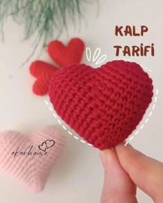 Kırmızı Kalp Anahtarlık Örgü Tarifi - Adım Adım Mısır İğne Tekniği ile Şık ve Pratik Tasarım