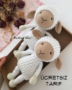 Kuzucuk Tarifi: Ücretsiz Amigurumi Kuzu Örgü Şablonu