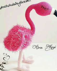 Lady Flamingo Amigurumi Pattern: Crochet Tutorial for Pink Bird with Yarn Details