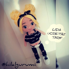 Lida Bebek Ücretsiz Tarif - Amigurumi Doll Pattern with Materials List and Step-by-Step Instructions