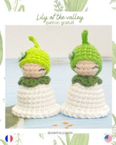 Lily of the Valley Crochet Doll Free Pattern - Green and White Amigurumi Bell