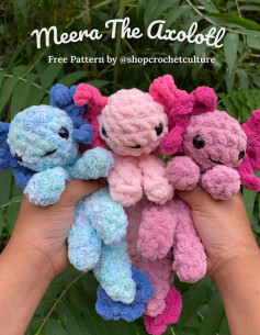 Meera The Axolotl Free Crochet Pattern by Shop Crochet Culture