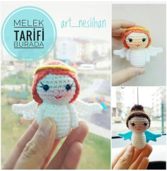 Melek Tarifi Burada: Hướng dẫn móc len búp bê thiên thần dễ thương với các màu sắc khác nhau