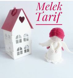 Melek Tarifi: Hướng dẫn móc búp bê thiên thần trắng với mũ đỏ