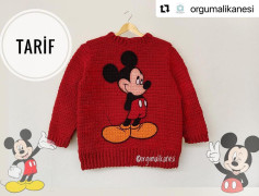 Mickey Mouse kazak Tarifi - Örgü şemalı bebek sweater pattern