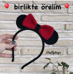 Mini Mouse Taç - Móc len tai chuột và nơ đỏ đen hướng dẫn chi tiết