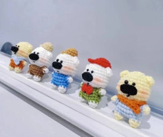 Miniature Amigurumi Puppies Crochet Pattern: Step-by-Step Russian Chart for Cute Tiny Dog Dolls