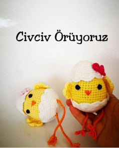 Minik Civciv - Hướng dẫn móc len búp bê gà con trong trứng