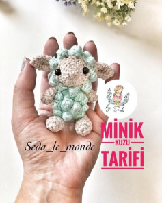 Minik Kuzu Tarifi - Hướng dẫn móc len cừu nhỏ xanh pastel dễ thương