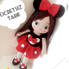Minni Mouse Kostümlü Bebek - Ücretsiz Mincik Örgü Tarifi ve Malzeme Listesi