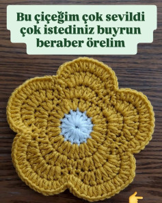 Nasıl Örüldü: Sarı Çiçek Motifi - Mükemmel Ağaç Süsleme ve Aplike İçin