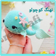 Nehng Kojolo - Hướng dẫn móc len cá heo dễ thương màu xanh với hoa và sao biển