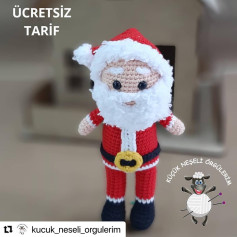 Noel Baba Amigurumi Ücretsiz Mısır Örgü Tarifi ve Malzemeleri